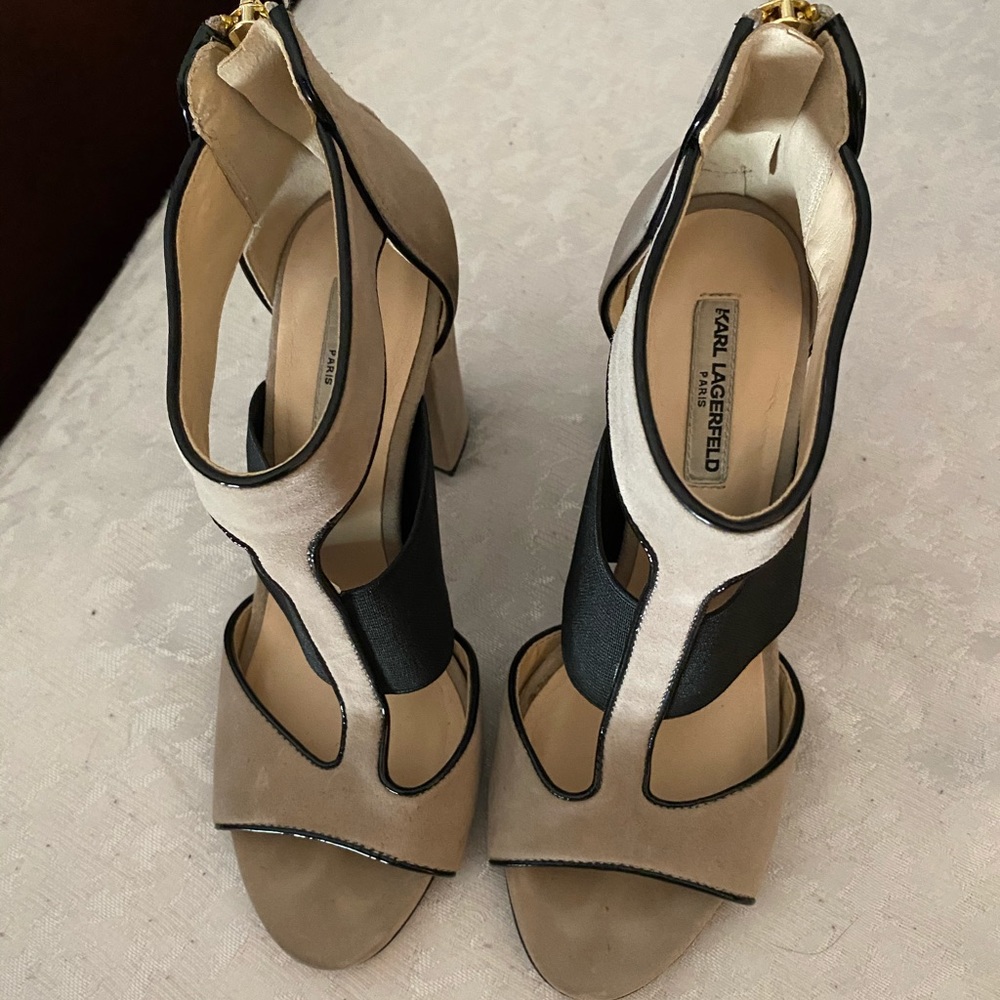 Suede Karl Lagerfeld heels